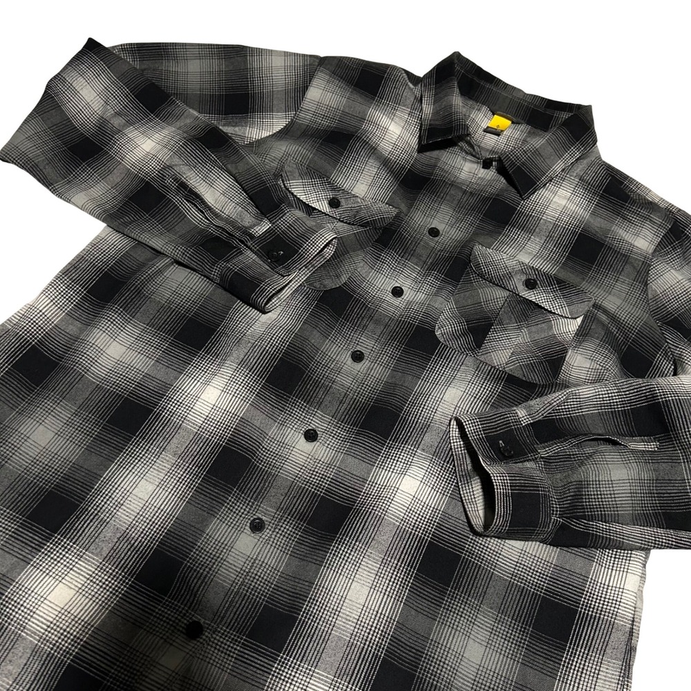 Eddie Bauer Travex Shirt Women XL Black Plaid Long Sleeve Button Down hiking